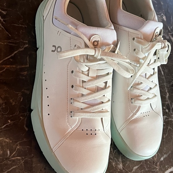On Running Women's Athletic Shoes - White and Mint - Picture 1 of 6
